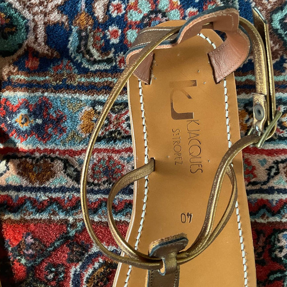 K. Jacques Bronze Buffon Grecian T-Strap Sandals 40 NWT - Picture 3 of 8
